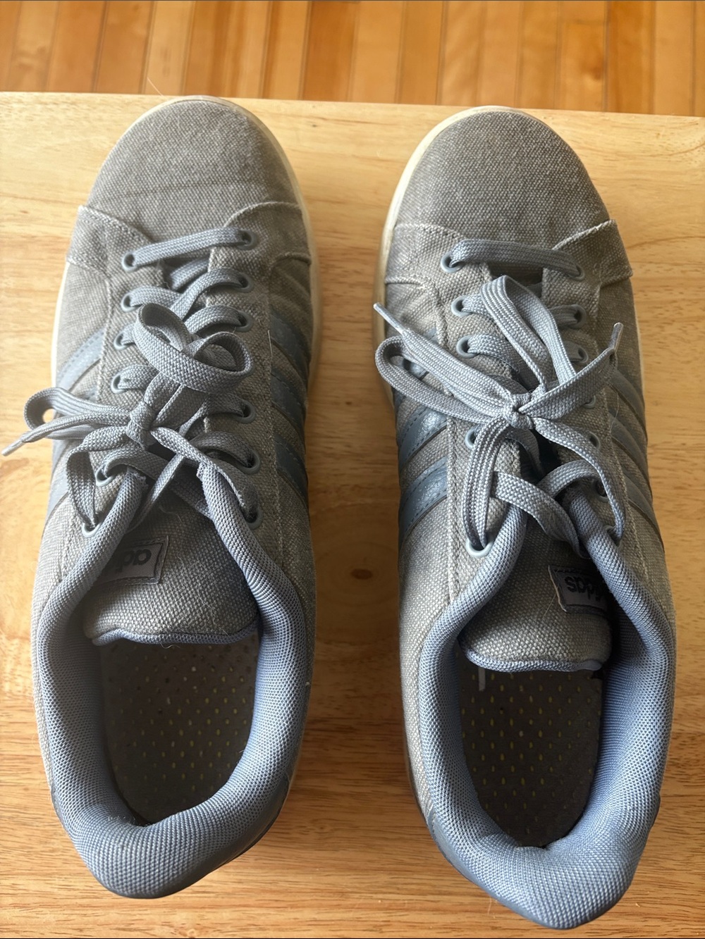 adidas Men’s Light Gray Canvas Low-Top Sneakers